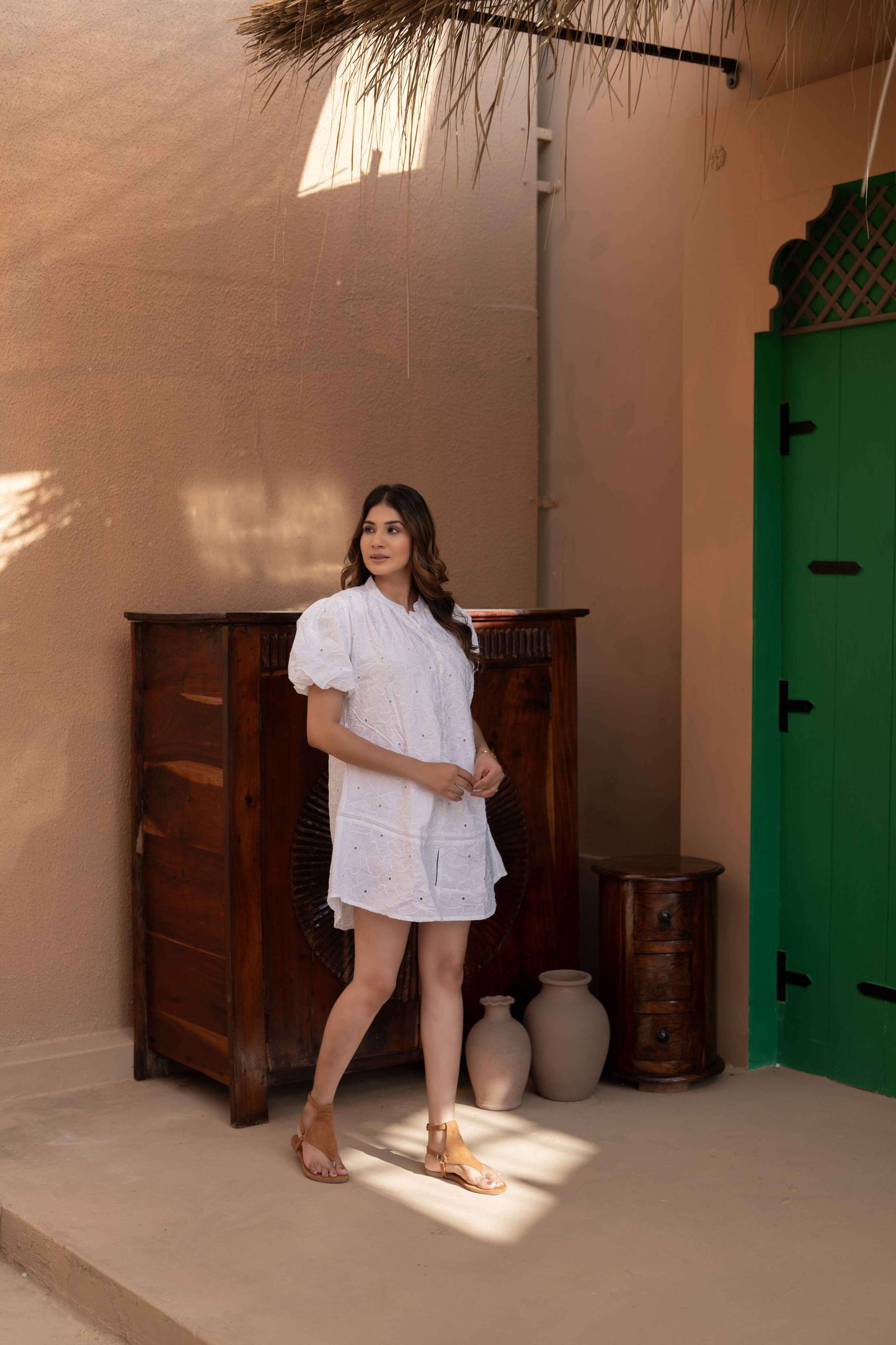 White  shiffllee short Dress