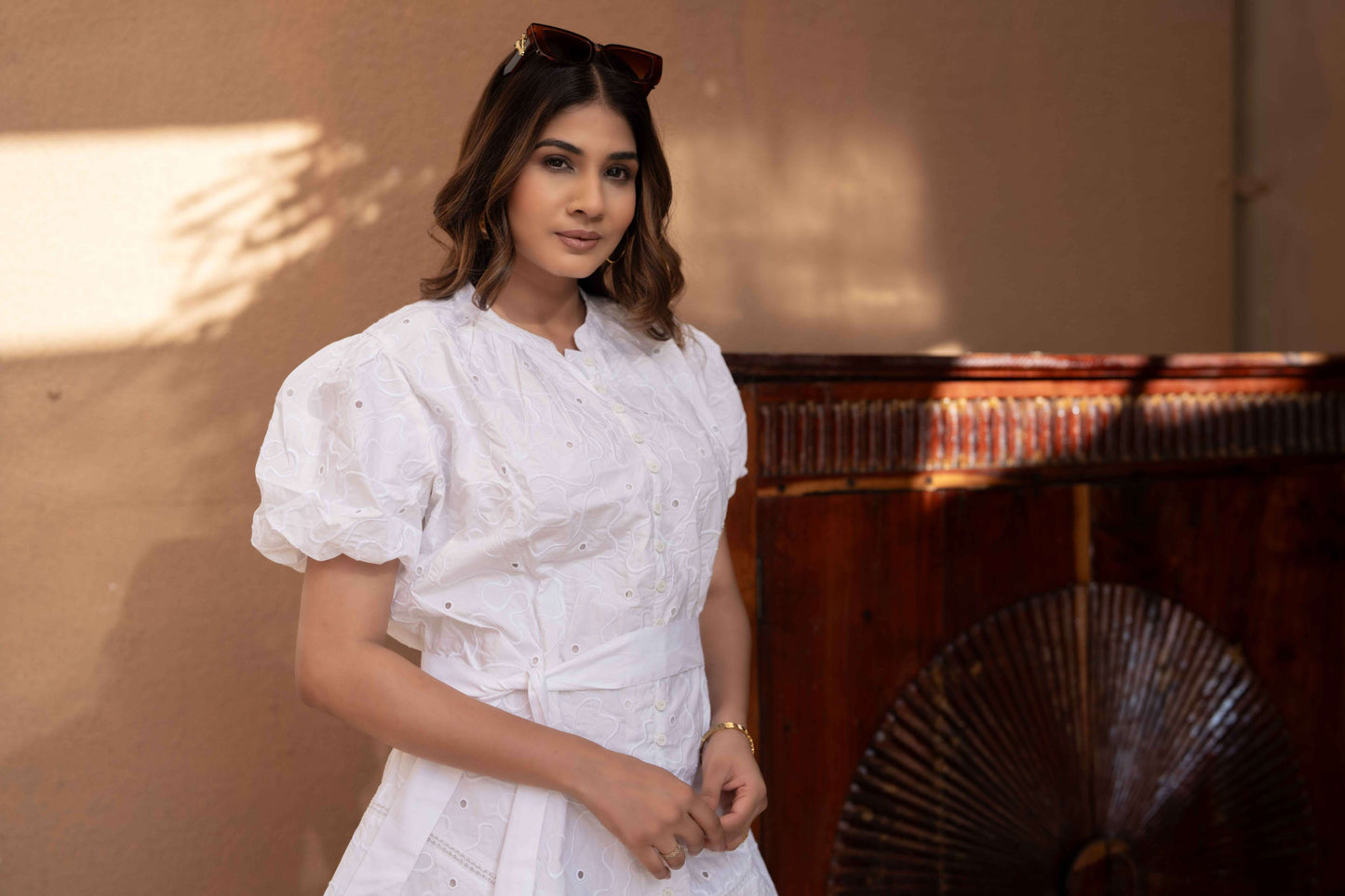 White  shiffllee short Dress