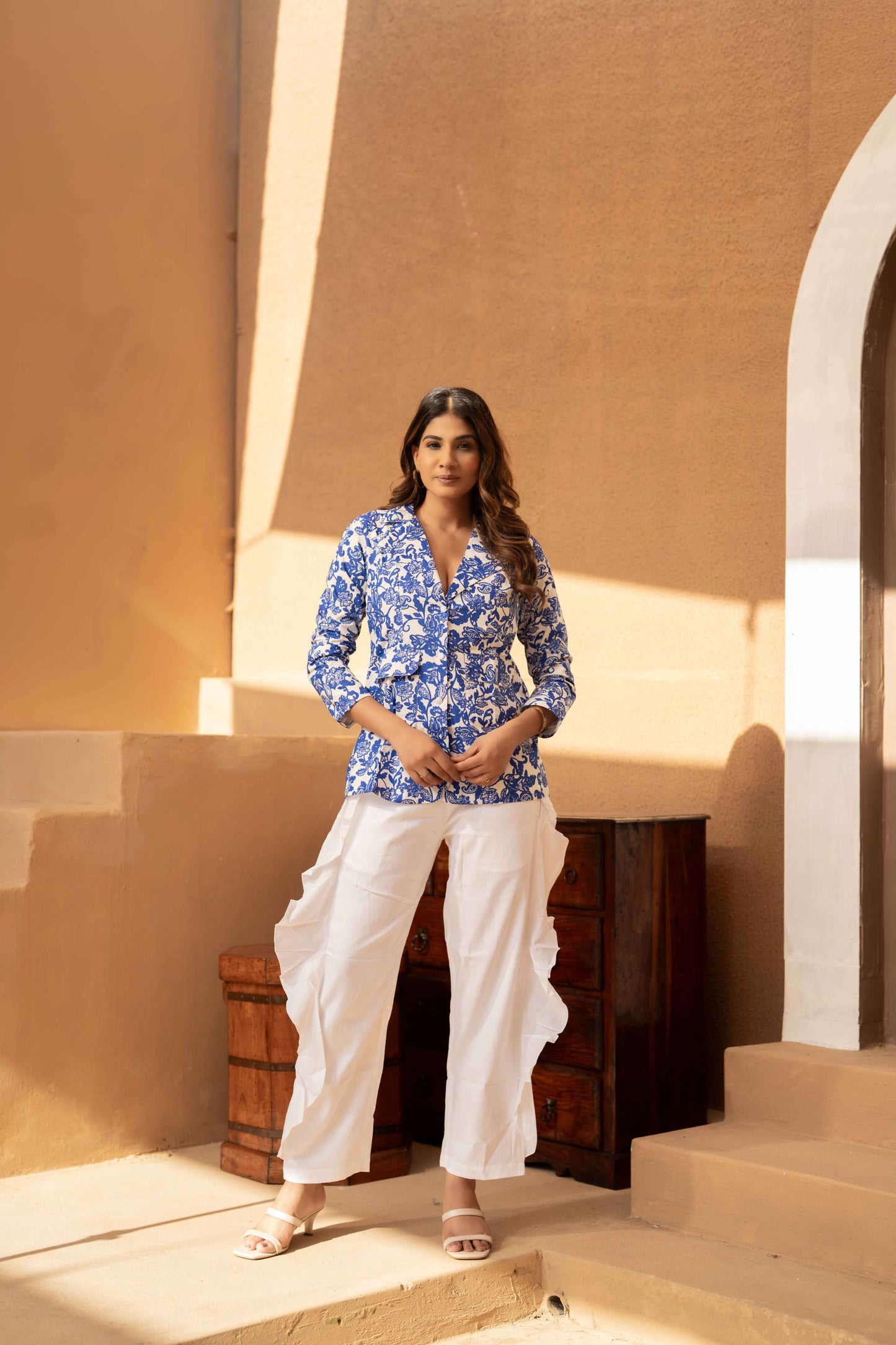 Sharp blue printed coord set