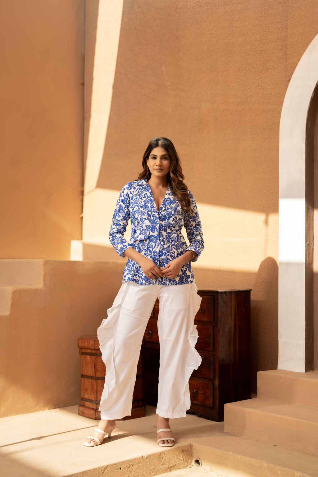 Blue Floral Print Co-Ord Set