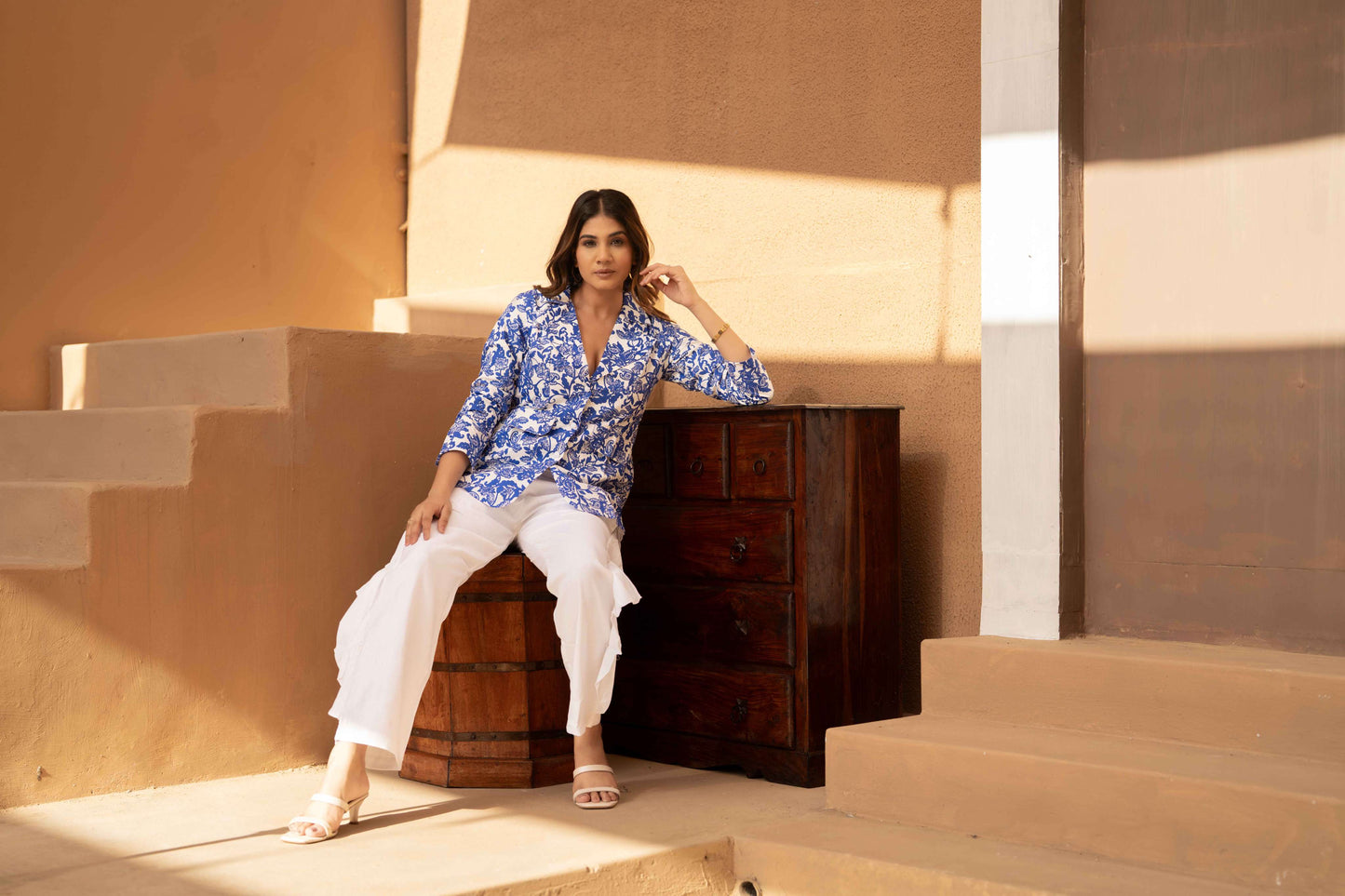 Sharp blue printed coord set