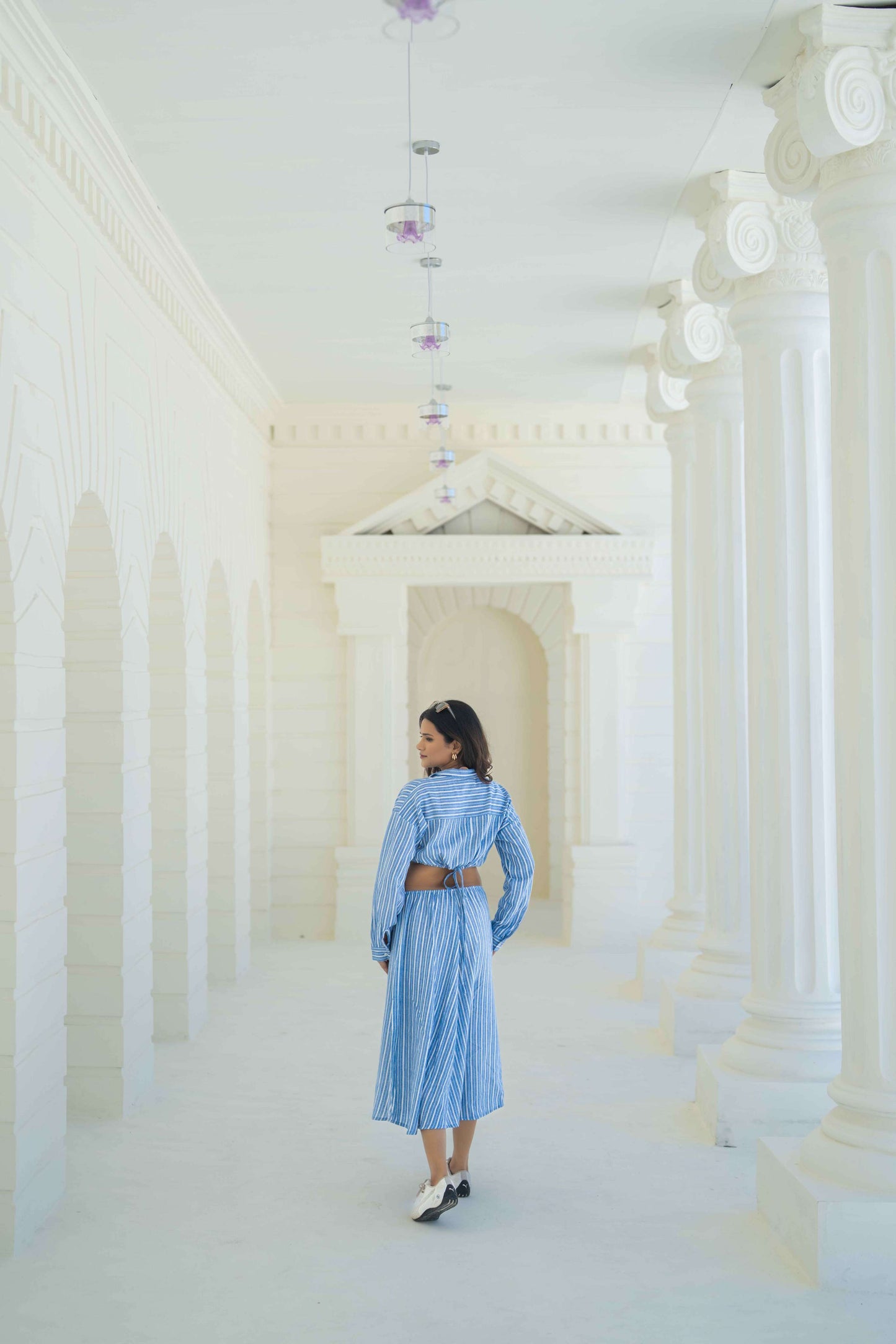 Blue Yarn Died Shirt Dress