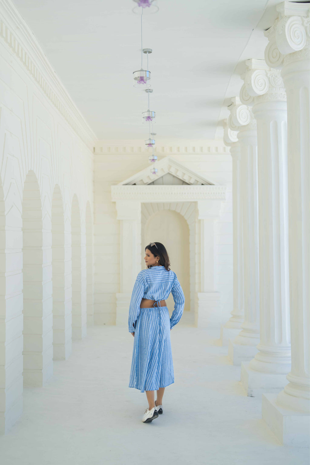 Blue Yarn Died Shirt Dress