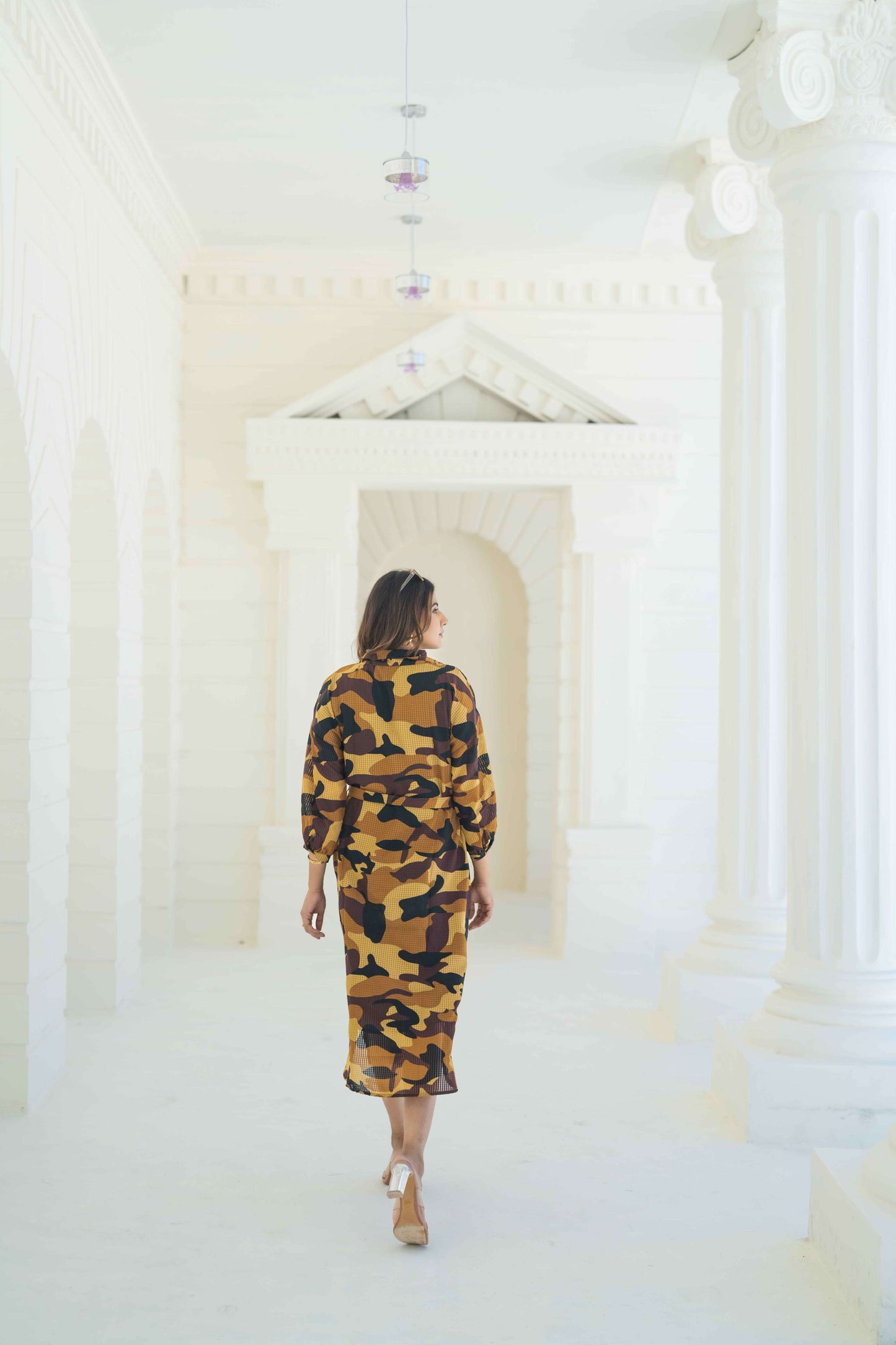 Cargo Print Shirt Dress