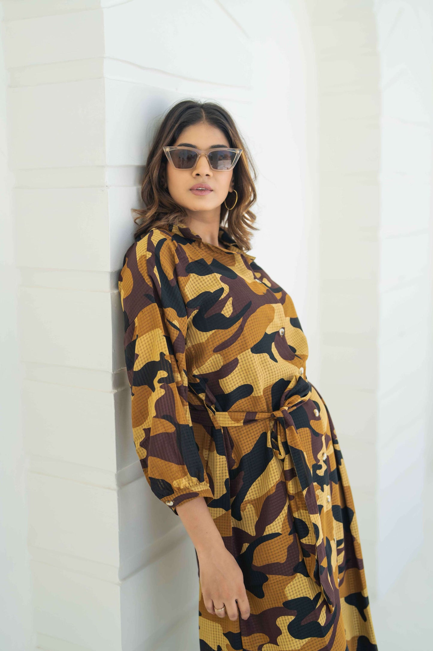 Cargo Print Shirt Dress