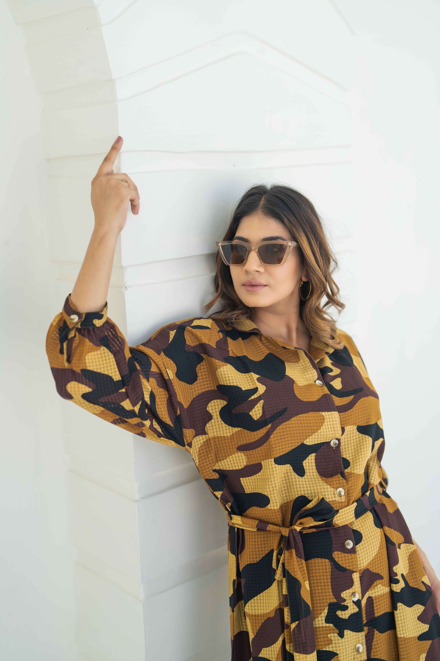 Cargo Print Shirt Dress