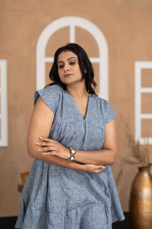 Blue Sqr Print Tunik