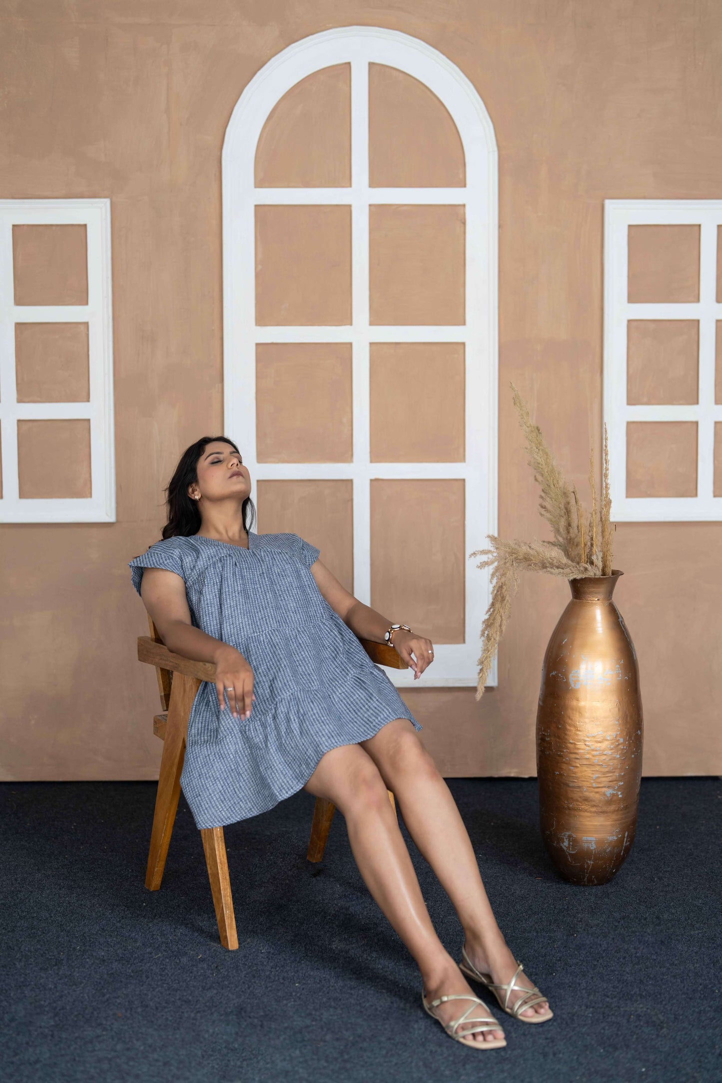 Blue Sqr Print Tunik