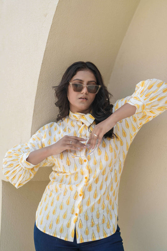 Yellow Bow Print Shirt