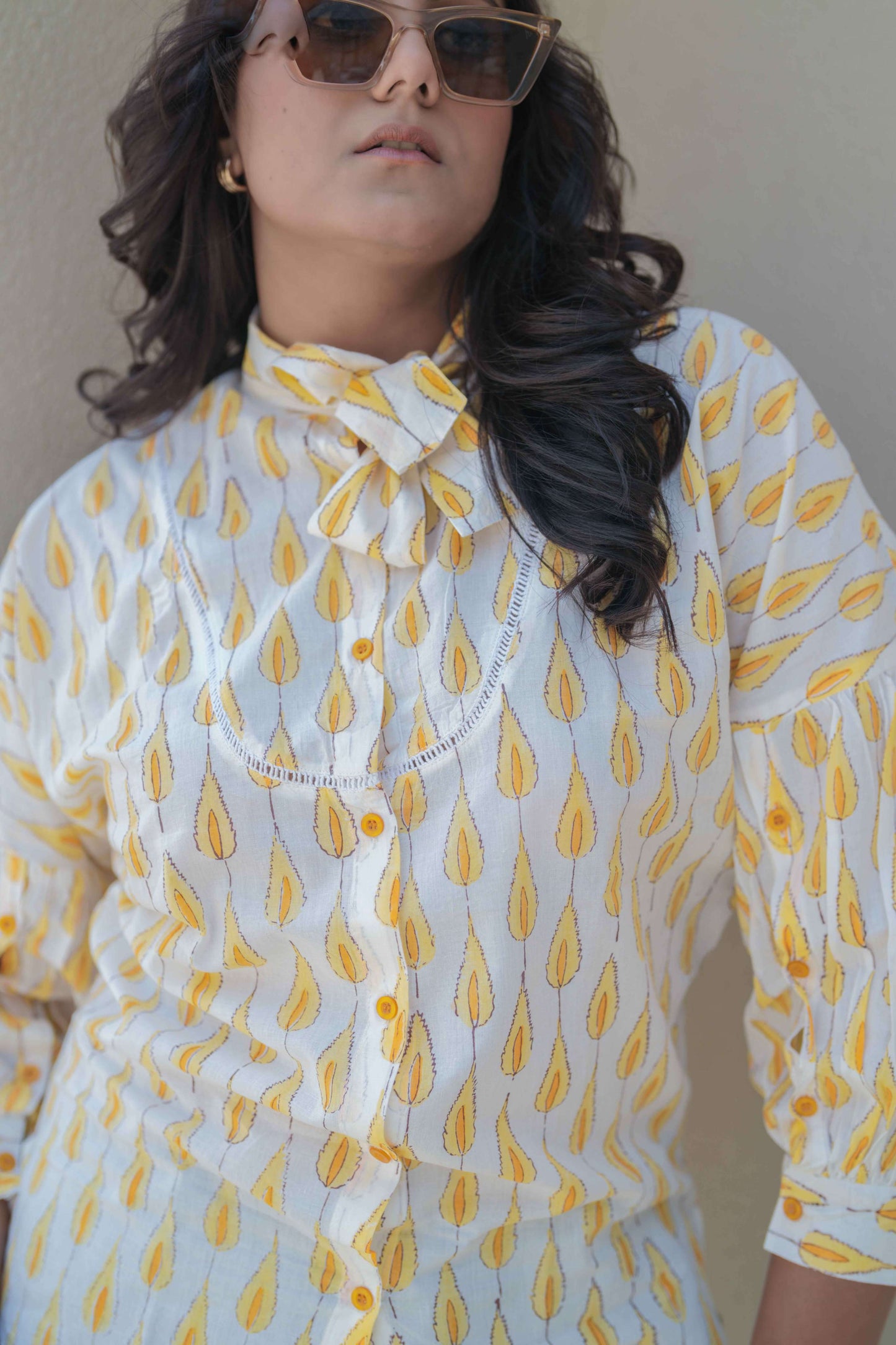 Yellow Bow Print Shirt