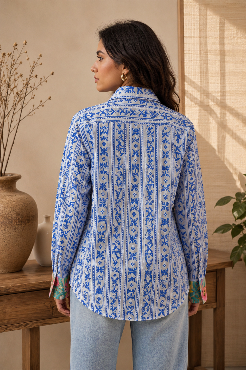 Half & Half Flower Shirt