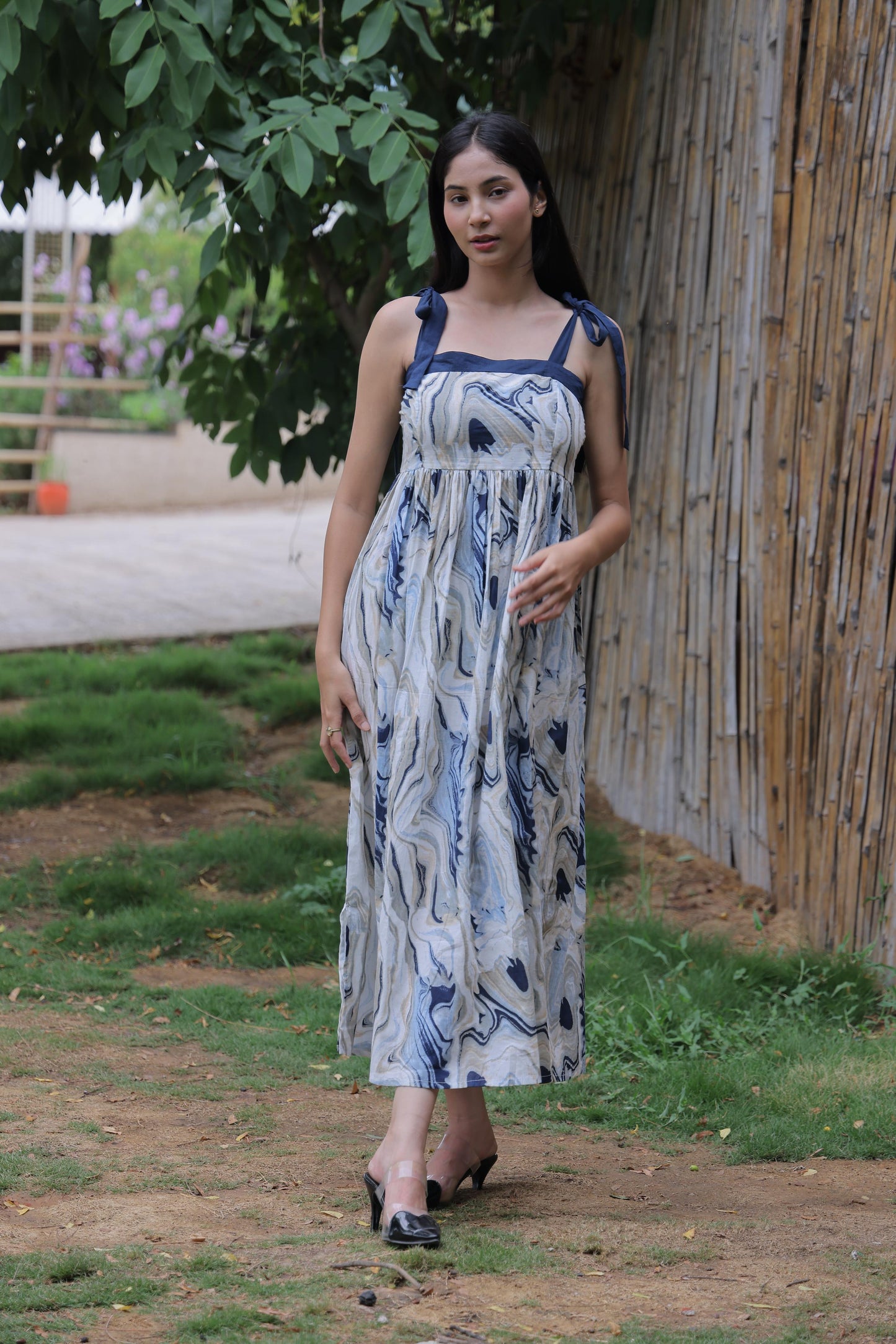 Marble Muse – 100% Cotton Maxi Dress