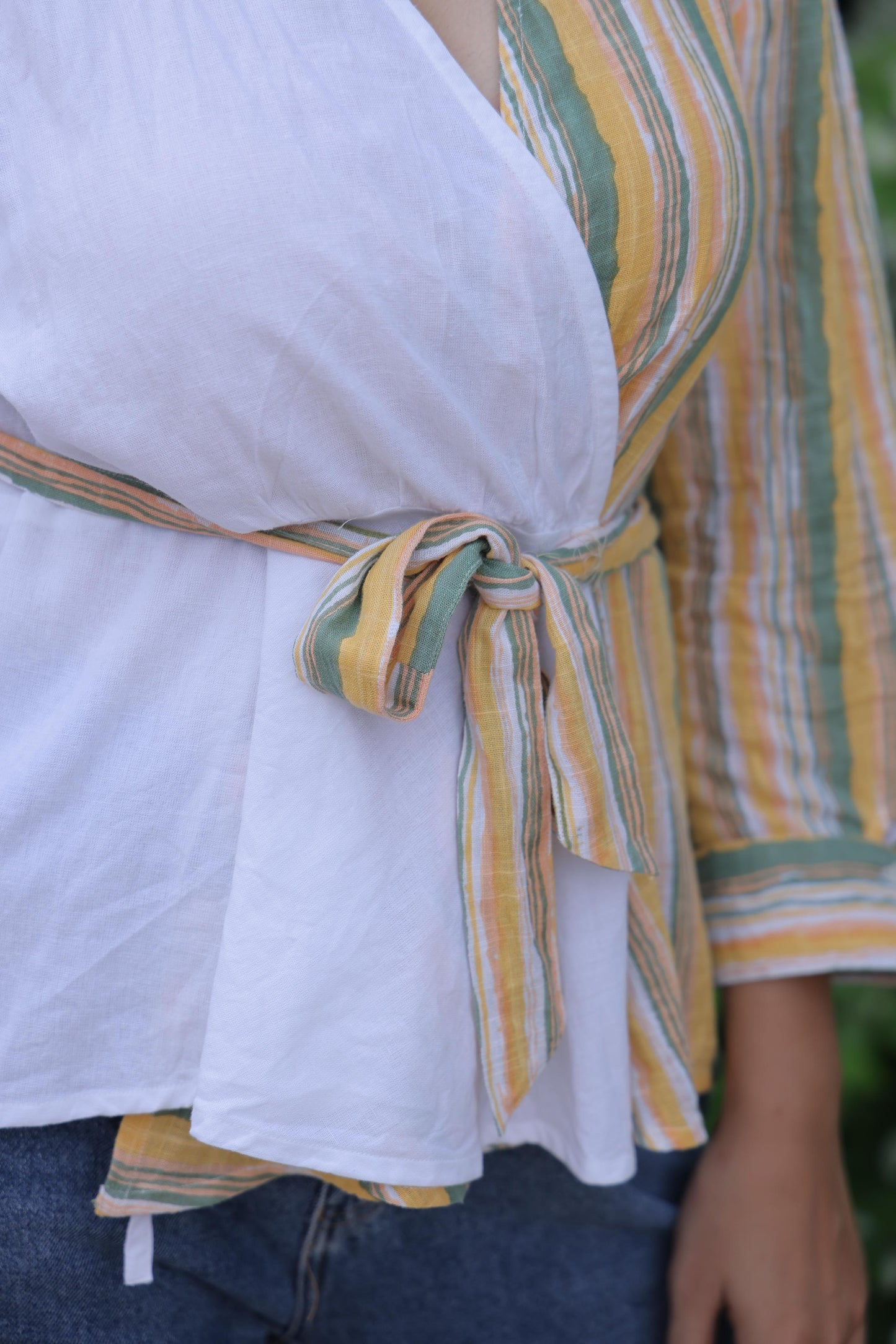 Half-and-Half Yellow & White Shirt