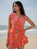Beach Shorts Co-ord Set Orange